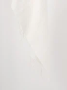 Creamy scarf with wool and cashmere fringe