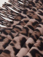 Animal print scarf with wool and cashmere