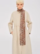 Wool and cashmere scarf with animal motif