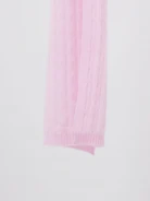 Pink cashmere scarf with a cable knit pattern