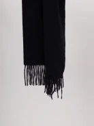 Black wool scarf with cashmere blend