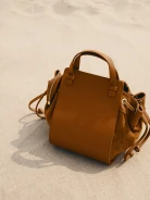 Brown leather handbag
