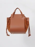 Brown leather handbag