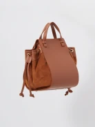 Brown leather handbag