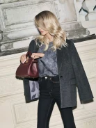 Burgundy leather handbag