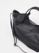 Black leather shopper bag