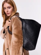 Duża skórzana torebka shopper w czarnym kolorze