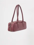 Burgundy leather baguette bag