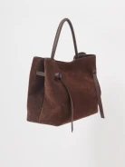 Chocolate brown leather handbag