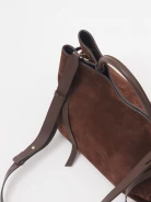 Chocolate brown leather handbag