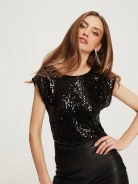 Black sequined blouse