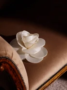 Beige rose-shaped brooch