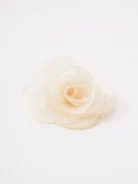 Beige rose-shaped brooch