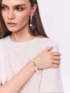 Gold-plated pearl bracelet