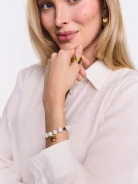 Pozłacana bransoletka z pereł hodowlanych z zawieszką