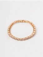 Gold-plated bracelet with decorative zirconia stones