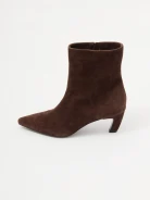 Brown suede heeled ankle boots