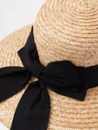 Handwoven hat with a bow