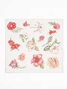 Silk reversible scarf with floral pattern