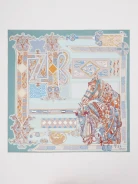Double-sided silk scarf with hand-stitched edges