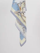 Silk scarf with geometric patterns