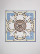 Silk scarf with geometric patterns