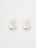 Pearl earrings with gold-plated elements