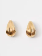 Gold-plated shell-shaped earrings