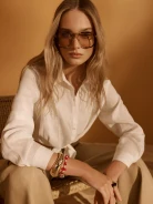 Gold sunglasses with animal-print frames