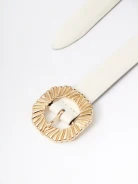 Cream-colored strap made of genuine Bombato leather