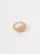 Gold-plated ring with glass crystals