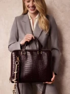 Burgundy leather laptop bag