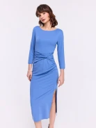 Blue midi dress with a fitted cut