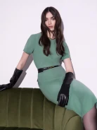 Pistachio-colored viscose dress