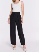 Elegant high-waisted pants in graphite