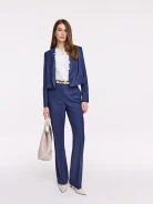 Navy blue pants with straight legs