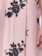 Powder Pink Floral Midi Skirt