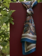 A silk scarf with a paisley pattern