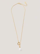 Gold-plated pearl necklace