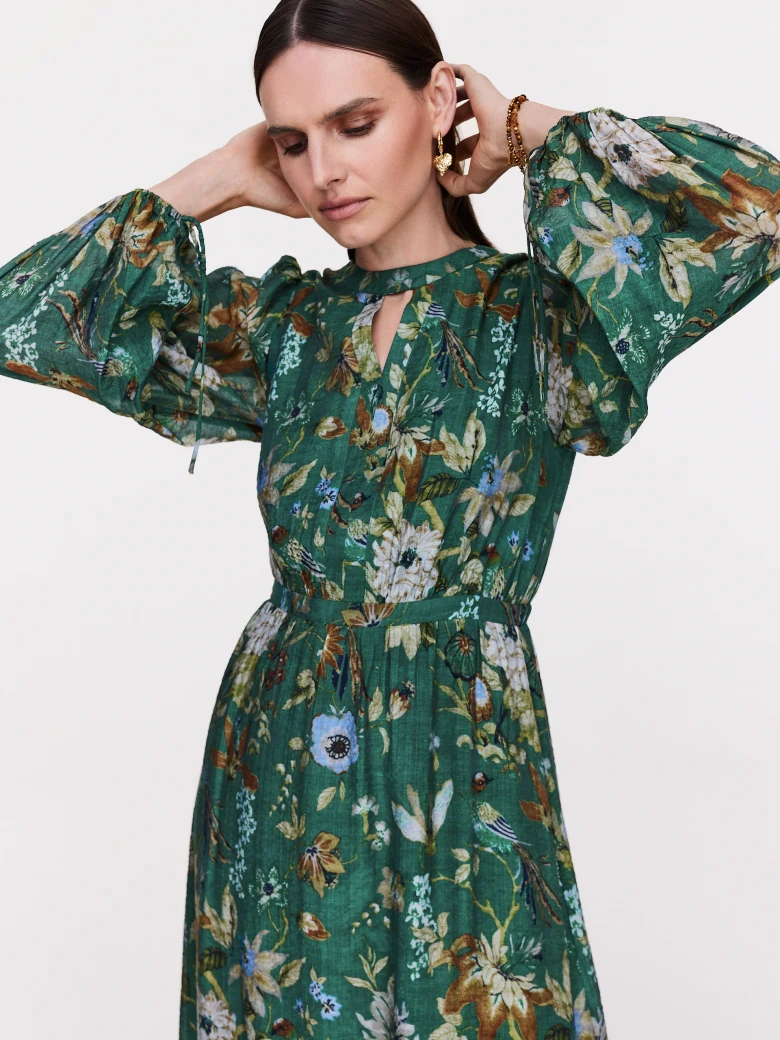 Green floral dress