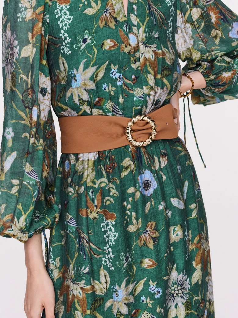 Green floral dress