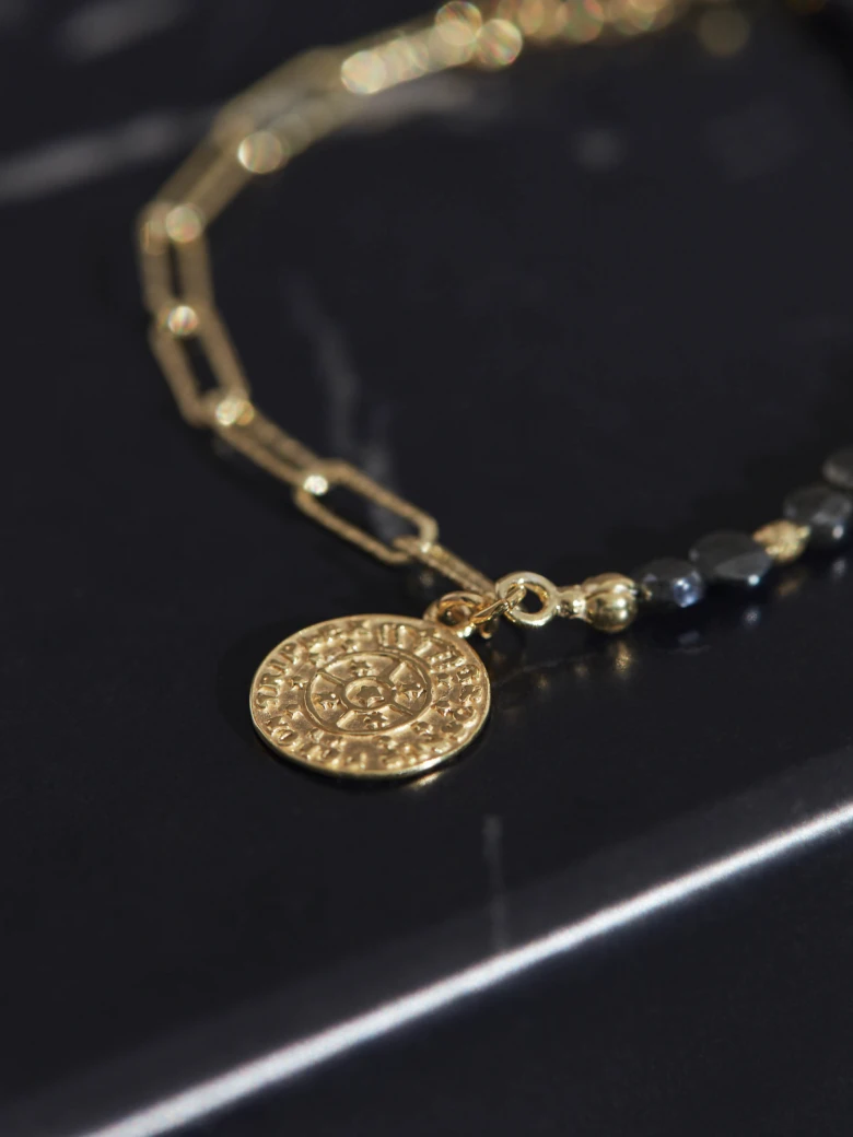 GOLD PLATED BRACELET WITH COIN