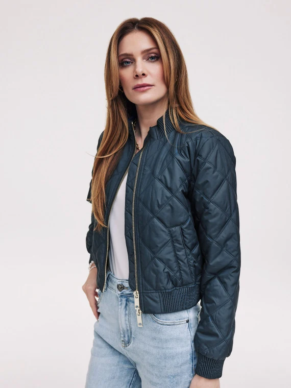 Navy blue quilted jacket