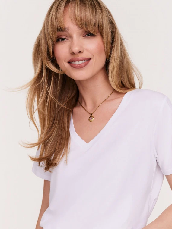 White blouse with short sleeves