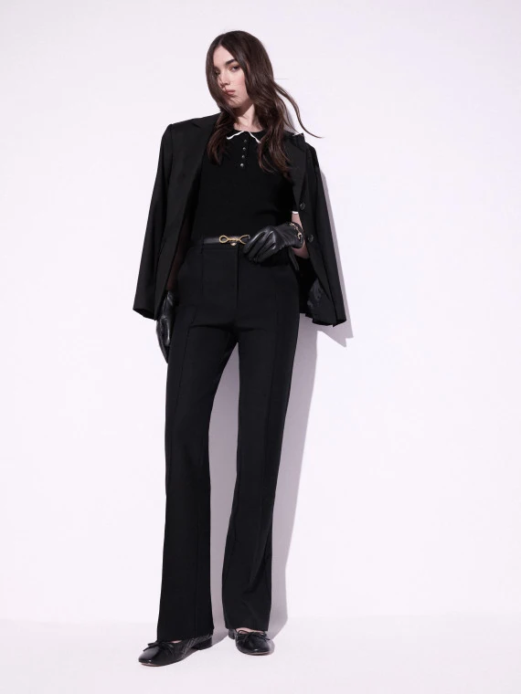 Elegant black pants with straight legs