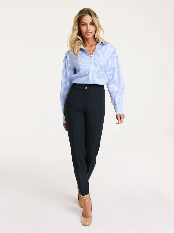 Navy blue high-waisted cigarillos