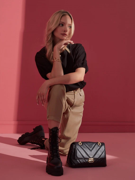 BROWN HIGH-WAISTED PANTS