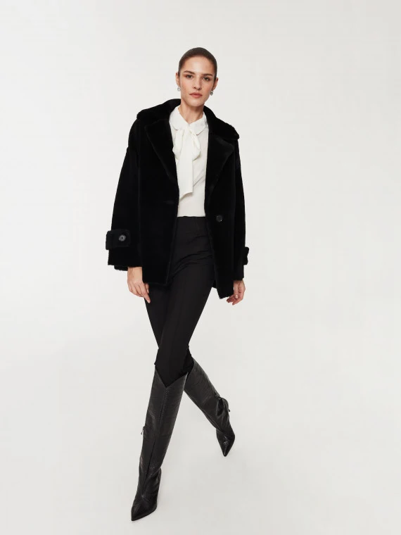 Short black sheepskin