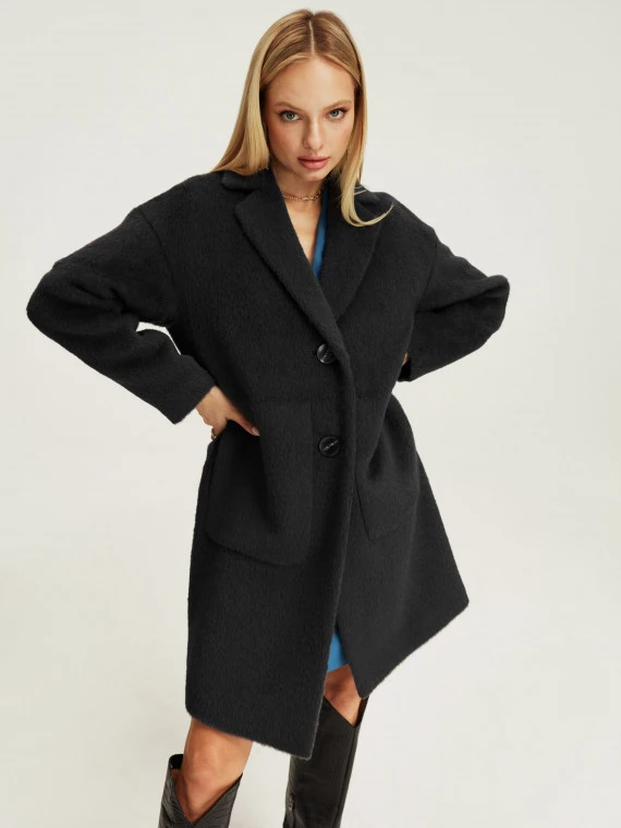 Dark grey wool and alpaca coat