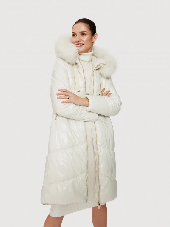White hooded coat